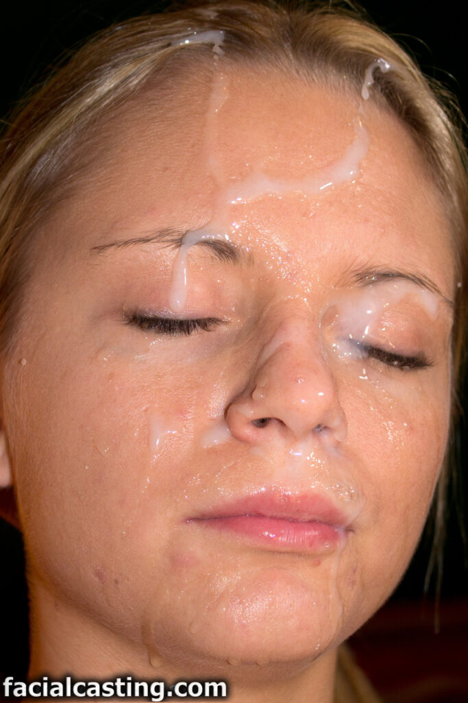 Vanda Lust, a European beauty, gets her lovely face covered in sperm